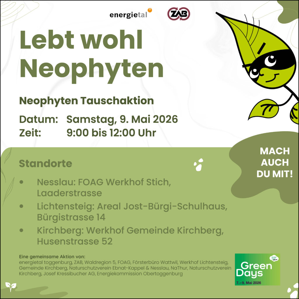 Flyer Neophyten Tauschaktion FOAG